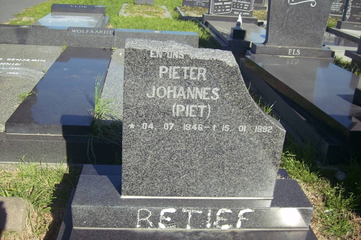 RETIEF Pieter Johannes 1946-1992