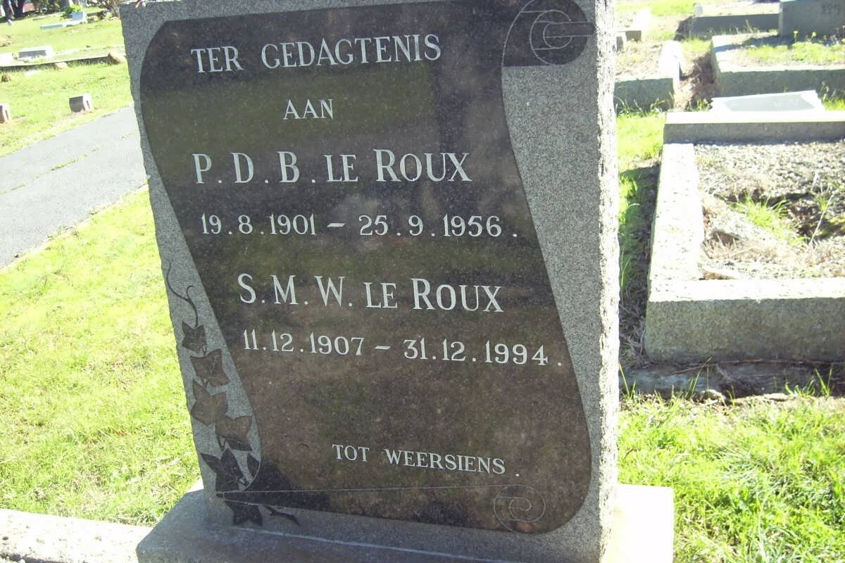 ROUX P.D.B., le 1901-1956 &amp; S.M.W.1907-1994