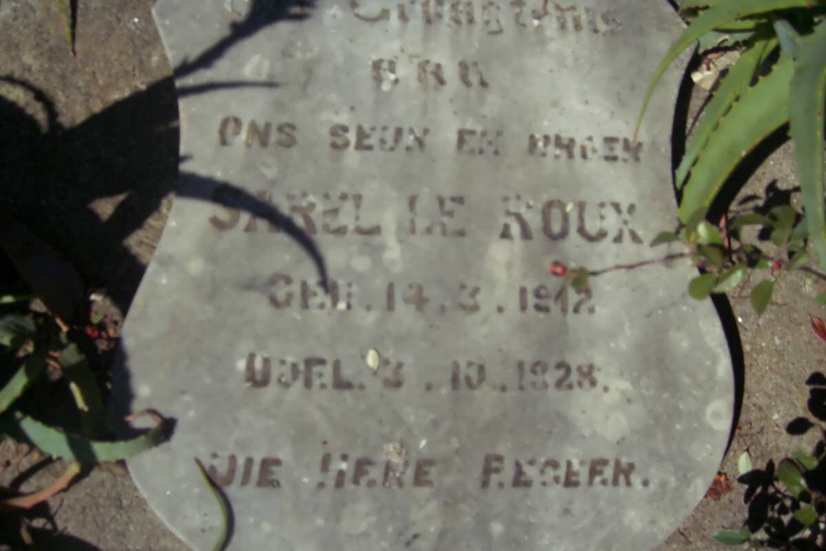 ROUX Sarel, le 1912-1928