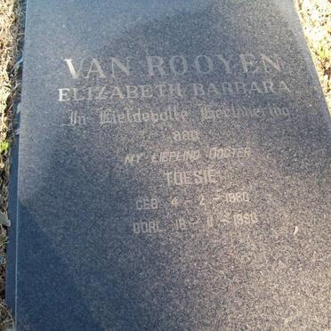 ROOYEN Elizabeth Barbara, van 1980-1990