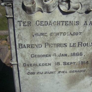 ROUX Barend Petrus, le 1866-1914