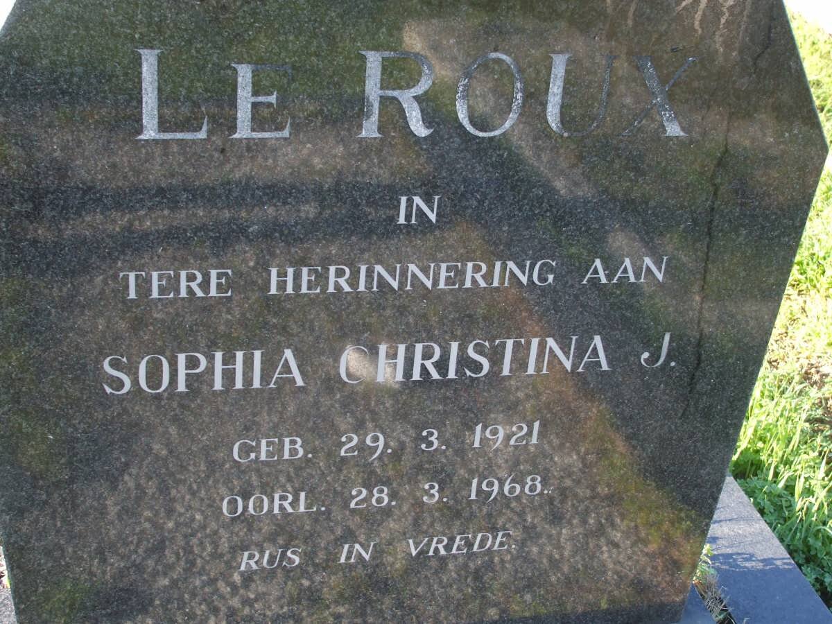 ROUX Sophia Christina J., le 1921-1968