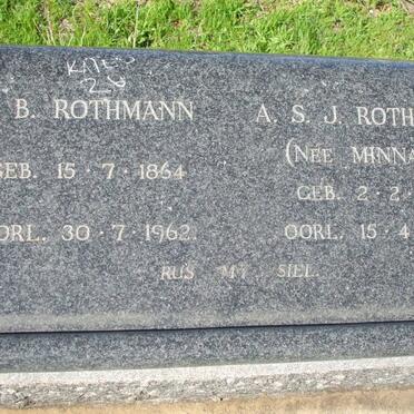 ROTHMANN H.B. 1864-1962 &amp; A.S.J. MINNAAR 1872-1963