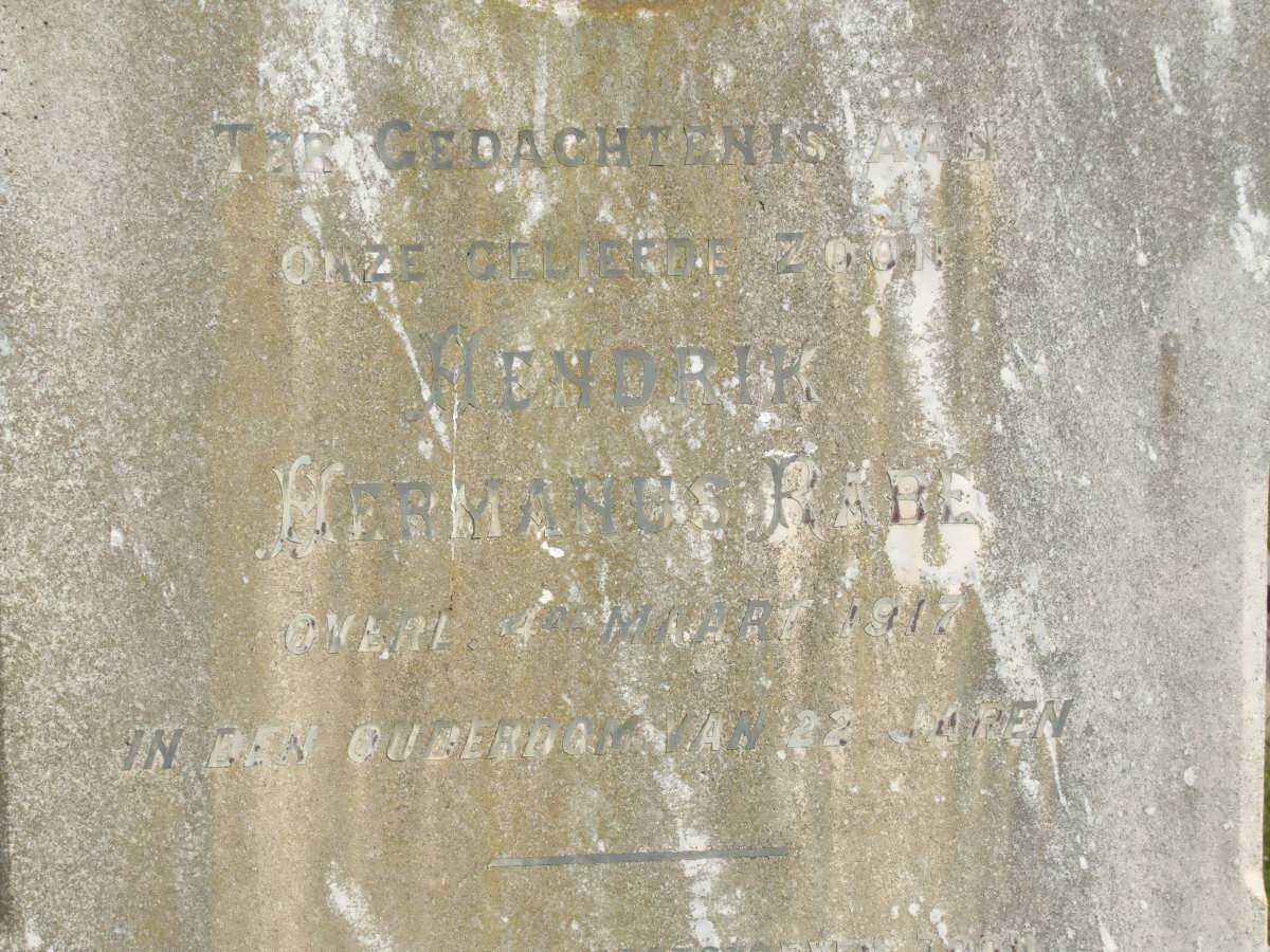 RABE Hendrik Hermanus -1917