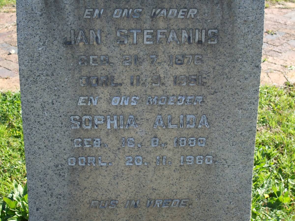 ROOS Jan Stefanus 1876-1951 &amp; Sophia Alida 1880-1960