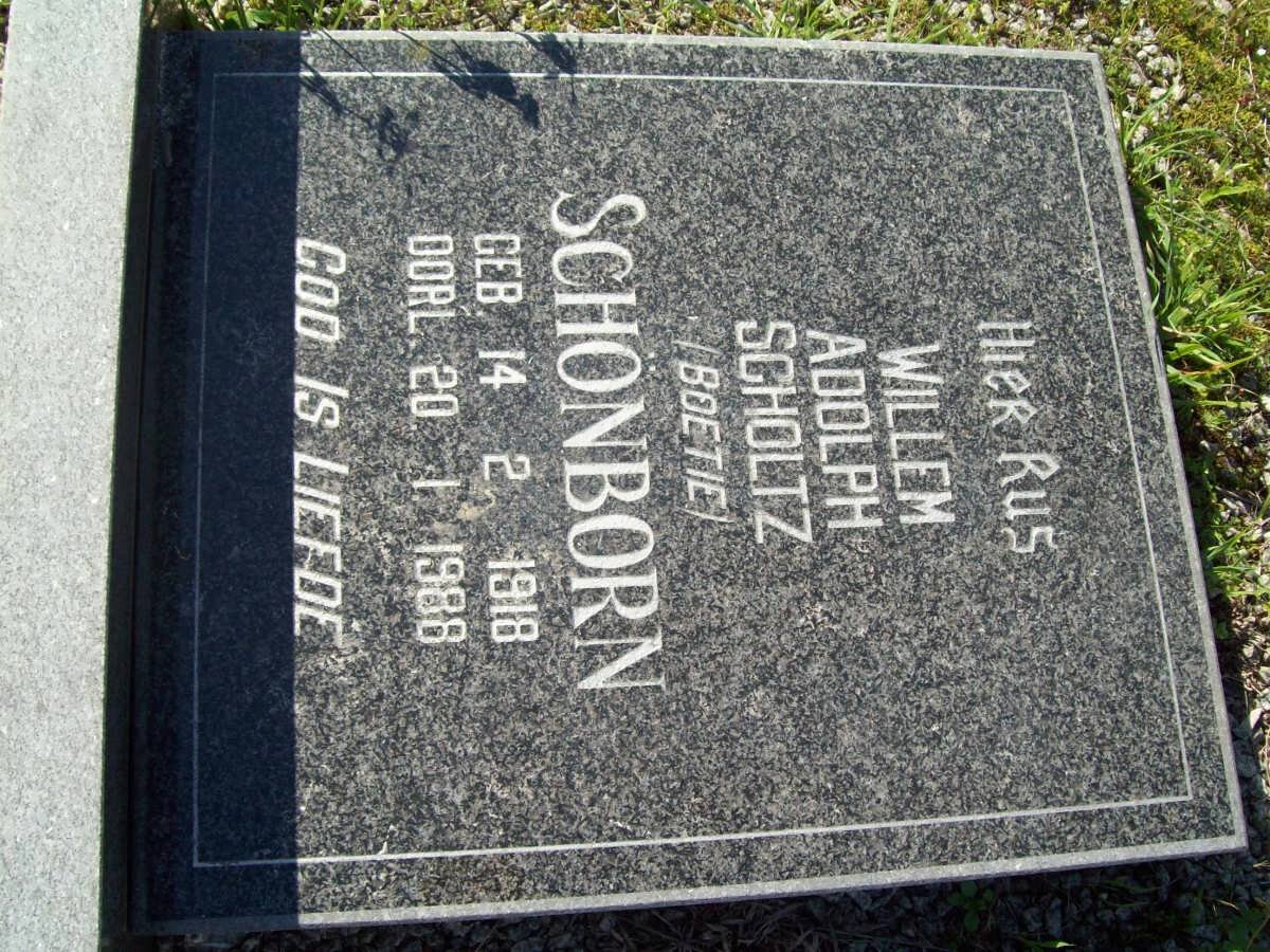 SCHONBORN Willem Adolph Scholtz 1918-1988