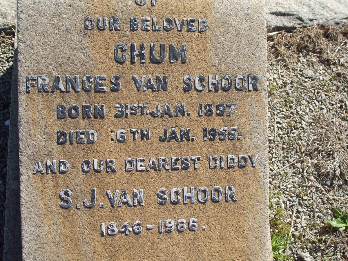 SCHOOR S.J., van 1846-1966 :: VAN SCHOOR Frances 1897-1955