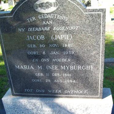 STEYN Jacob 1881-1959 &amp; Maria M. MYBURGH 1891-1994