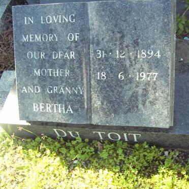 TOIT Bertha, du 1894-1977