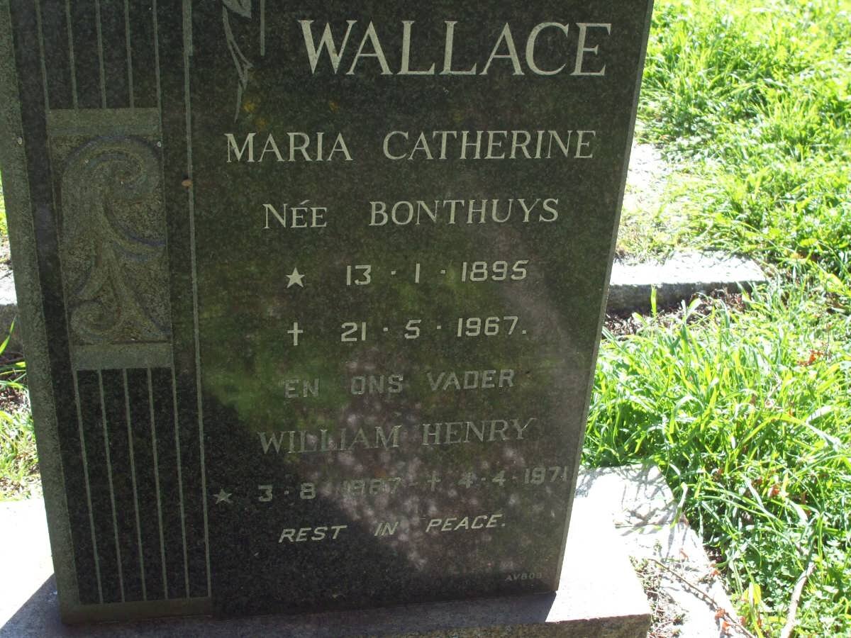 WALLACE William Henry 1887-1971 &amp;  Maria Catherine BONTHUYS 1895-1967[list][/list]