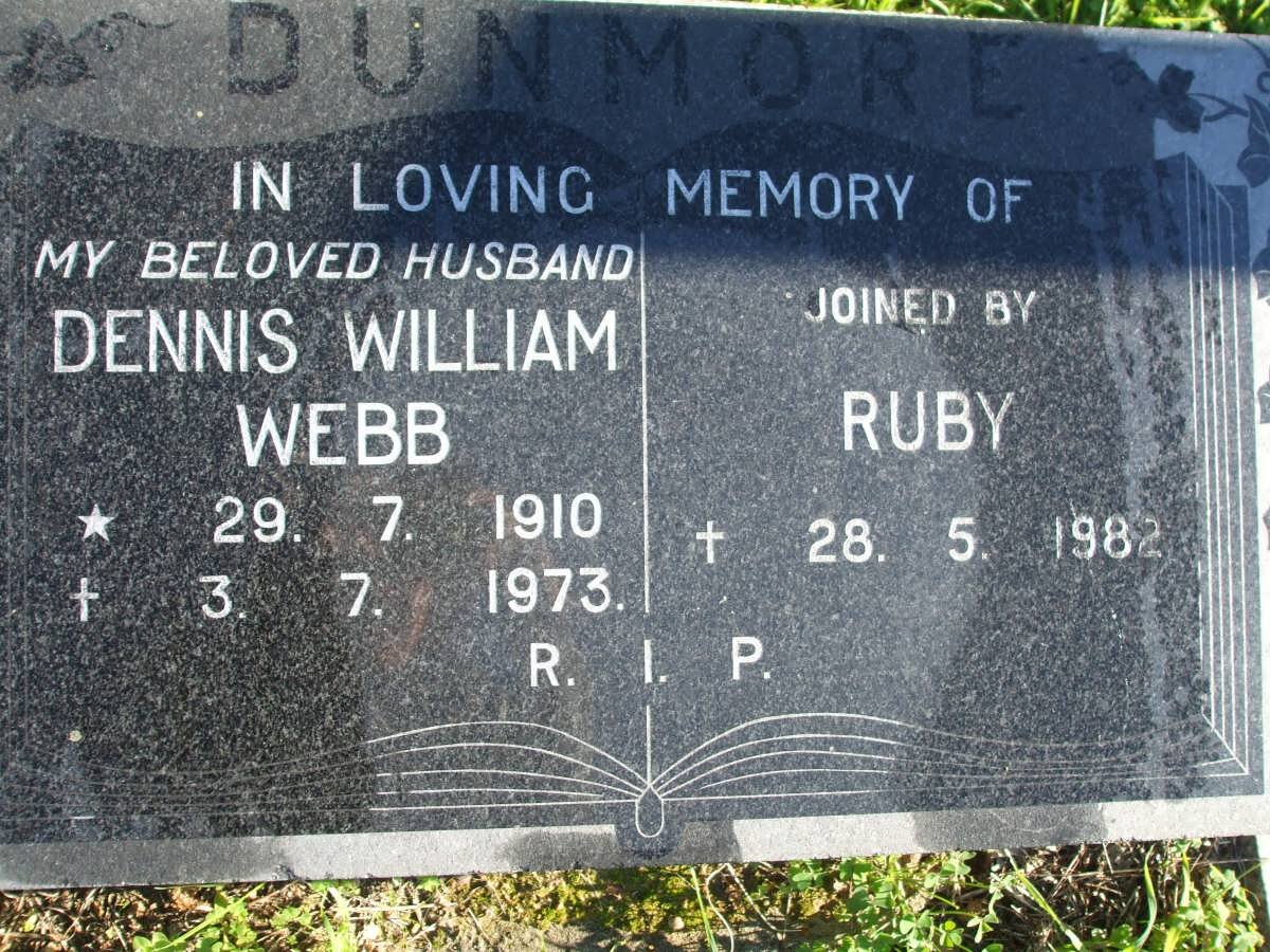 WEBB Dennis William 1910-1973 &amp; Ruby -1982