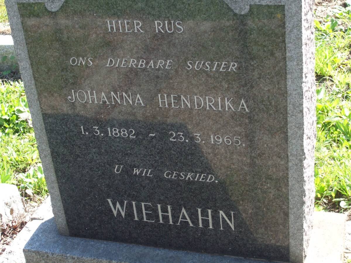 WIEHAHN Johanna Hendrika 1882-1965
