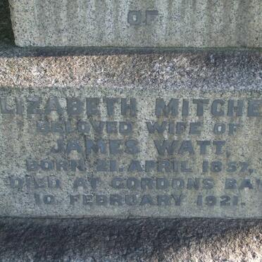 WATT Elizabeth Mitchell 1857-1921