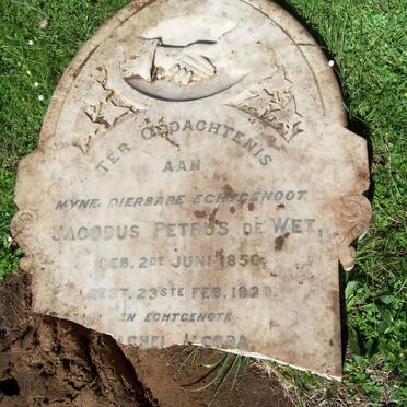 WET Jacobus Petrus, de 1850-1920 &amp; [Ra]chel Jacoba 1849-1933