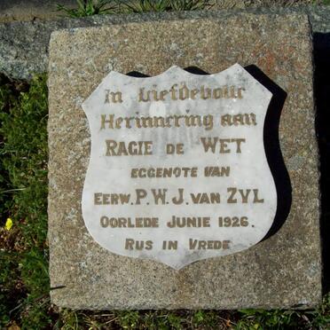 ZYL Ragie, van nee DE WET -1926