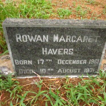 HAVERS Rowan Margaret 1961-1971