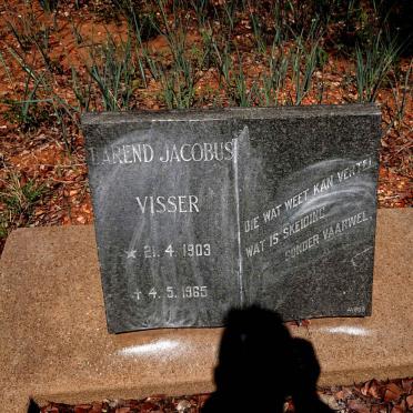 VISSER Barend Jacobus 1903-1965