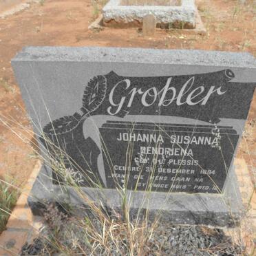 GROBLER Johanna Susanna Hendriena nee DU PLESSIS 1884-