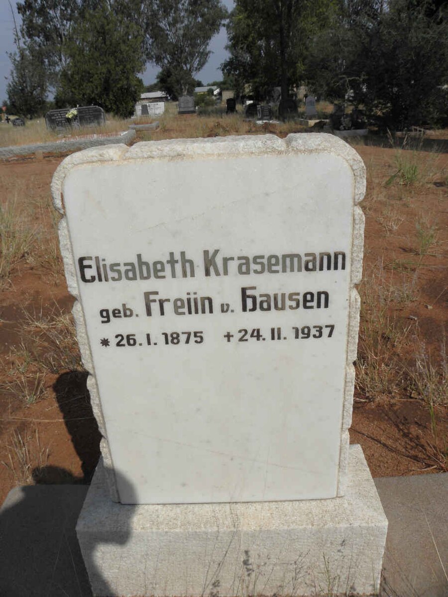 KRASEMANN Elisabeth nee FREIIN V. HAUSEN 1875-1937