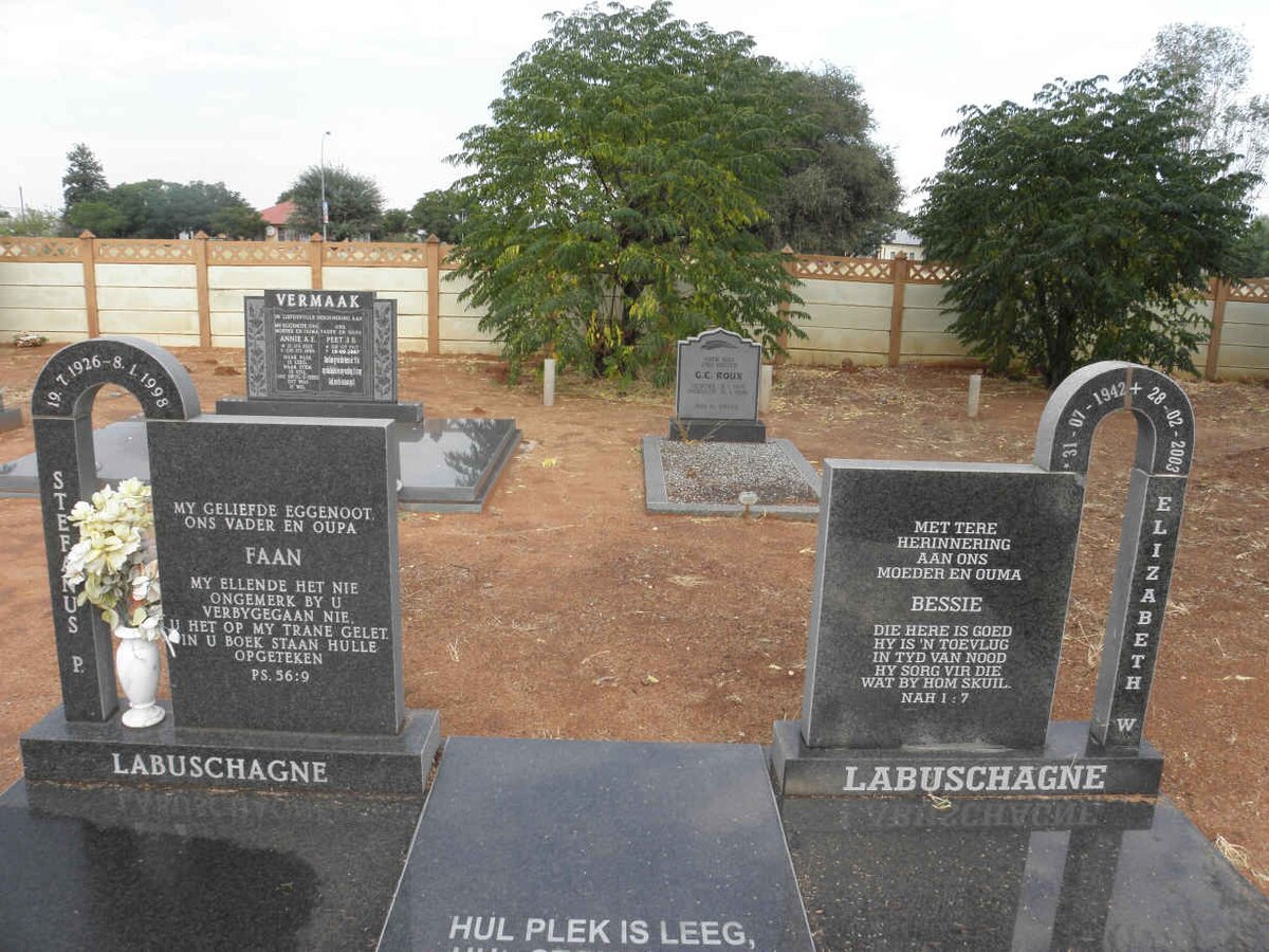 LABUSCHAGNE Stefanus P. 1926-1998 &amp; Elizabeth W. 1942-2003