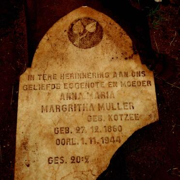 MULLER Anna Maria Margritha nee KOTZEE 1880-1944 _2
