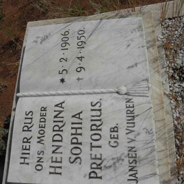 PRETORIUS Hendrina Sophia nee Jansen van VUUREN 1906-1950