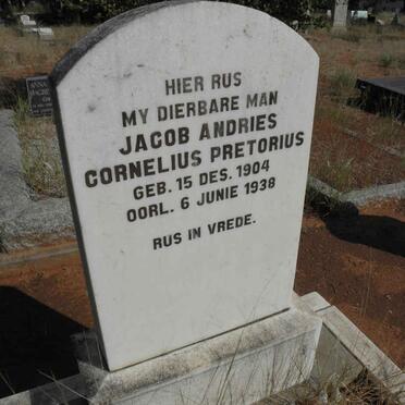PRETORIUS Jacob Andries Cornelius 1904-1938