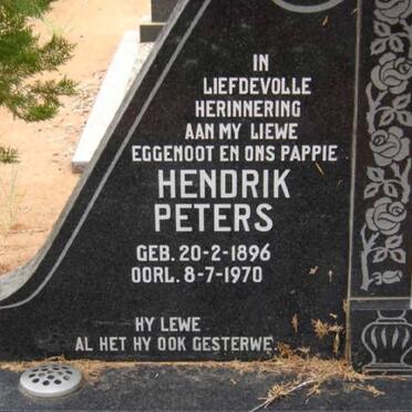 PETERS Hendrik 1896-1970