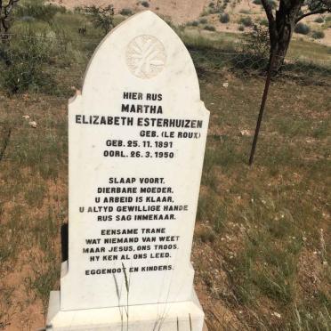 ESTERHUIZEN Martha Elizabeth nee LE ROUX 1891-1950