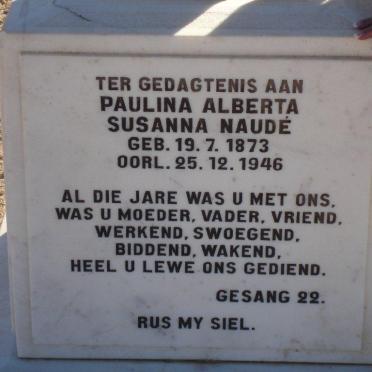 NAUDE Paulina Alberta Susanna 1873-1946