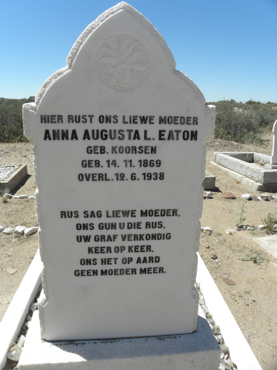 EATON Anna Augusta L. nee KOORSEN 1869-1938