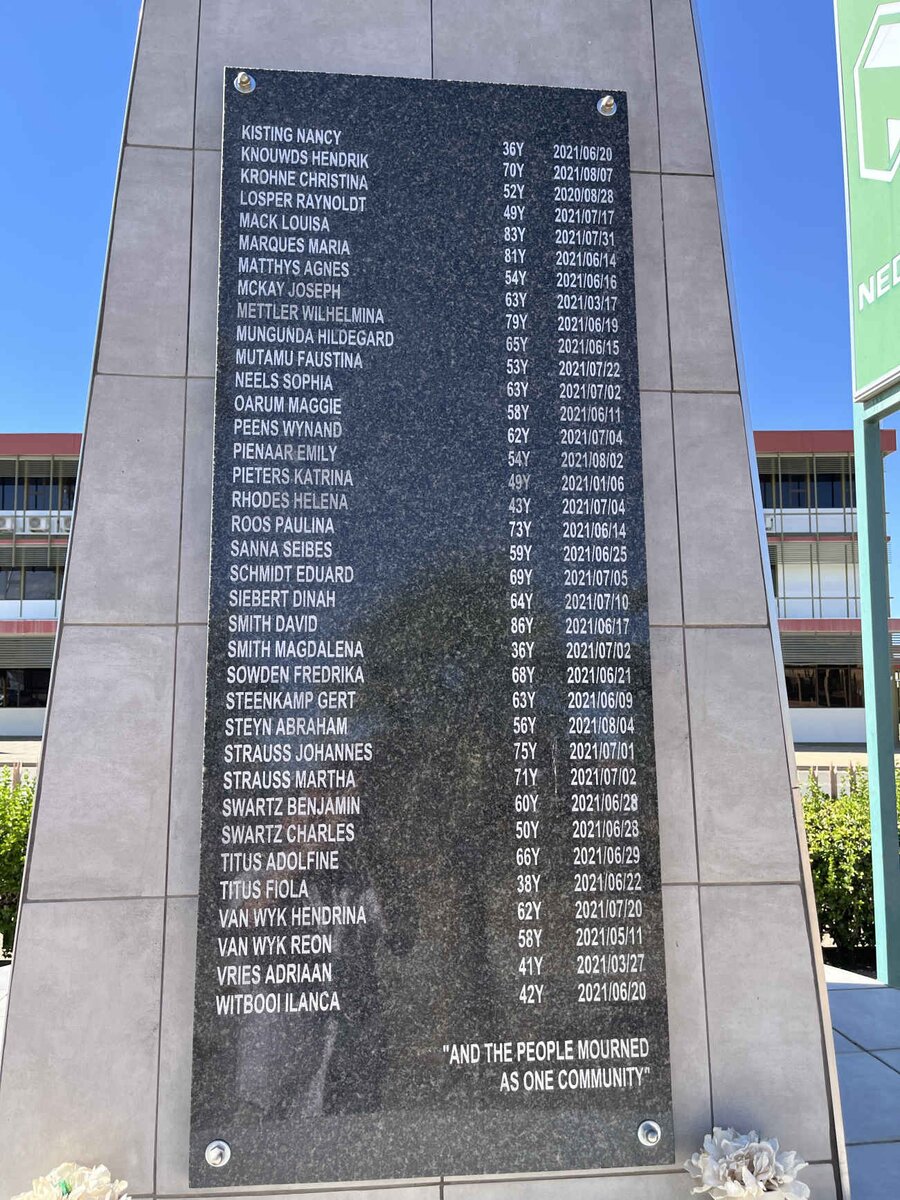 4. Keetmanshoop Covid Memorial 2022 : Surnames Kn - W