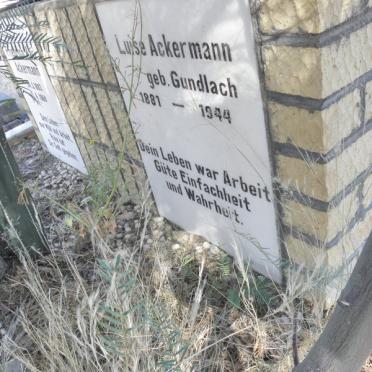 ACKERMANN Friedrich Karl 1883-1968 &amp; Luise GUNDLACH 1881-1944 