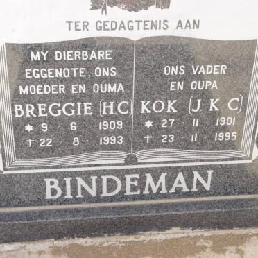 BINDEMAN H.C. 1909-1993 &amp; J.K.C. 1901-1995
