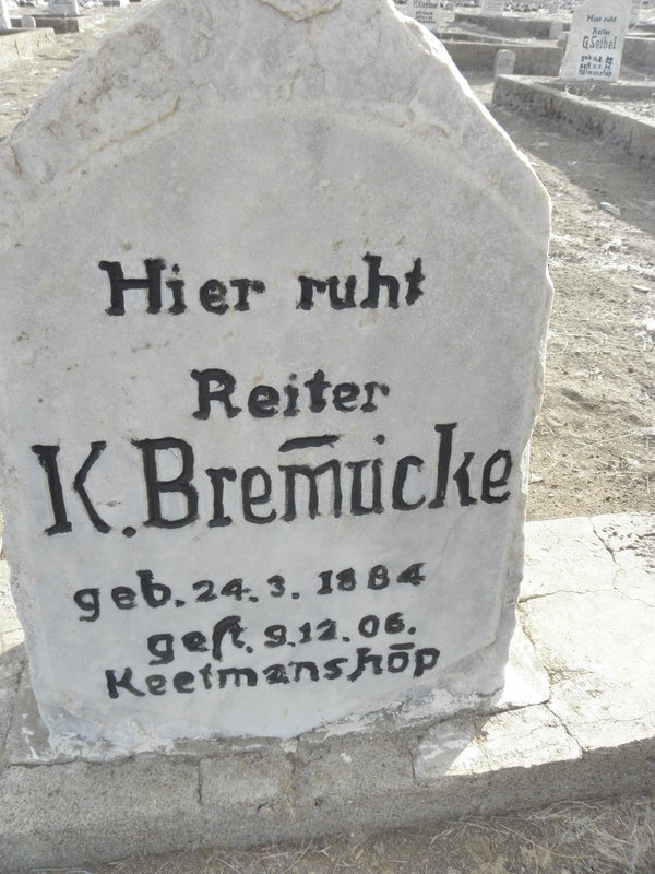 BREMUCKE K. 1884-1906