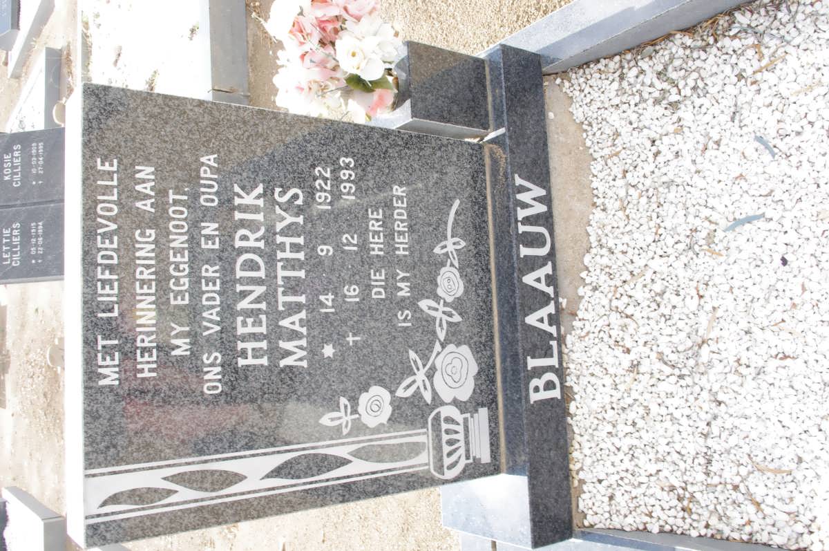 BLAAUW Hendrik Matthys 1922-1993