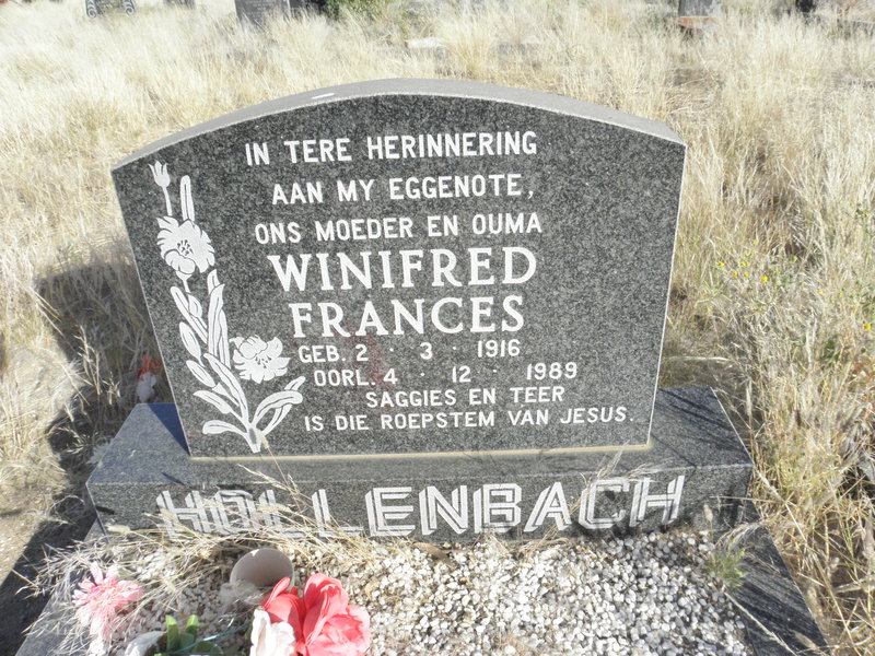 HOLLENBACH Winifred Frances 1916-1989