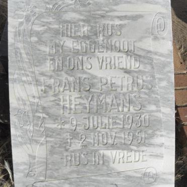 HEYMANS Frans Petrus 1930-1951