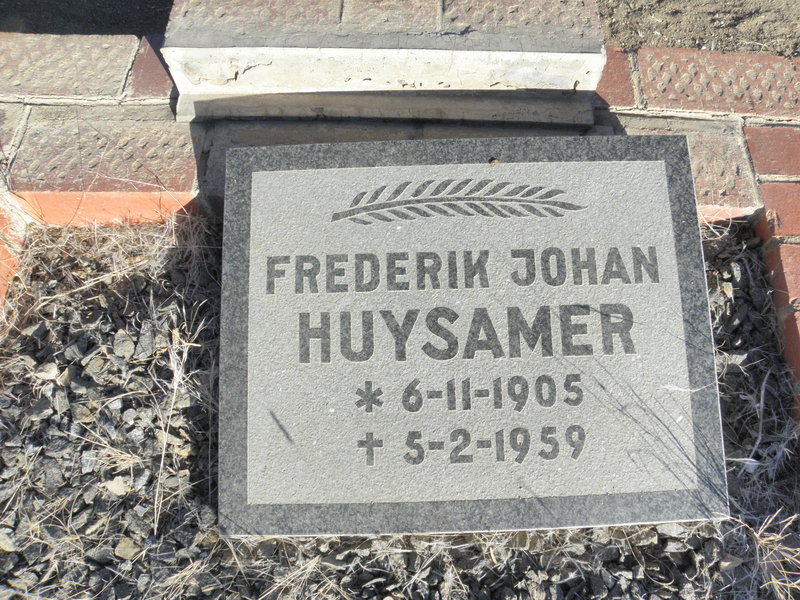 HUYSAMER Frederik Johan 1905-1959