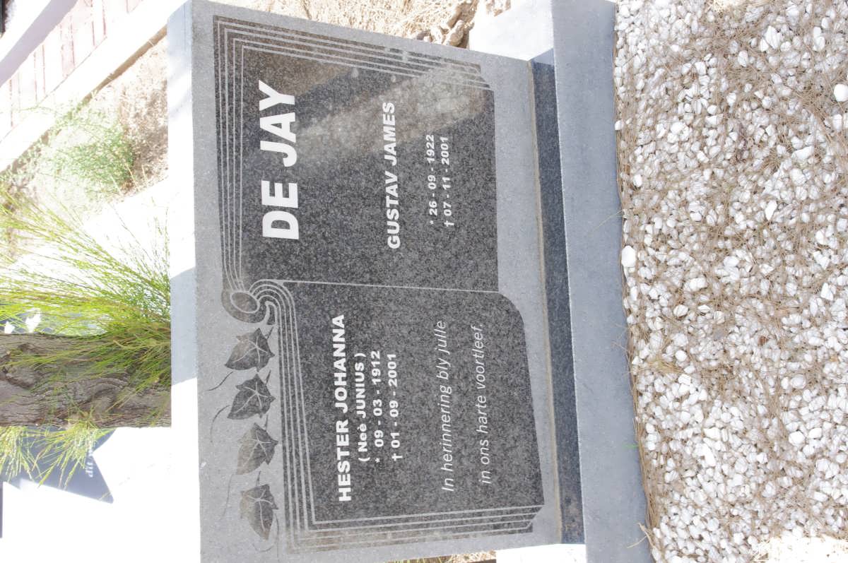 JAY Gustav James, de 1922-2001 &amp; Hester Johanna JUNIUS 1912-2001