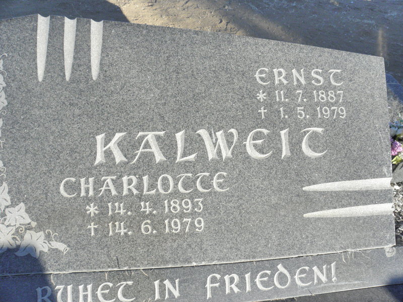 KALWEIT Ernst 1887-1979 &amp; Charlotte 1893-1979