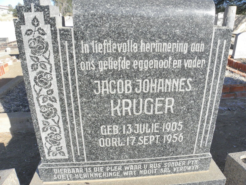 KRUGER Jacobus Johannes 1905-1956
