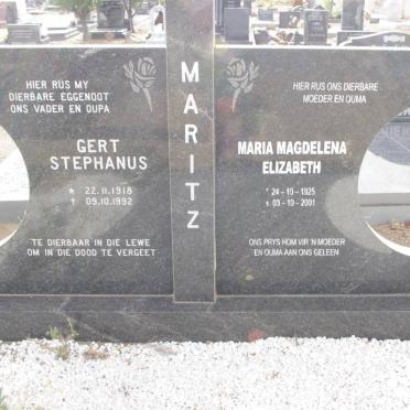 MARITZ Gert Stephanus 1918-1992 &amp; Maria Magdelena Elizabeth 1925-2001