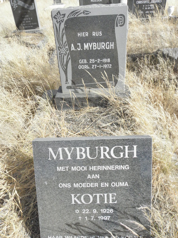MYBURGH A.J. 1918-1972 &amp; Kotie 1926-1997