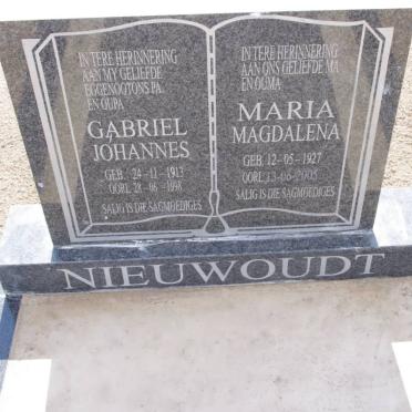 NIEUWOUDT Gabriel Johannes 1913-1998 &amp; Maria Magdalena 1927-2005