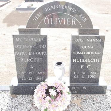 OLIVIER Burgert A. 1920-1996 &amp; Huibrecht E.C. 1924-2010