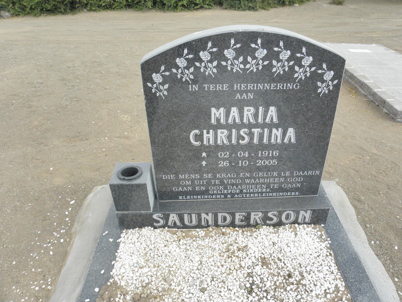 SAUNDERSON Maria Christina 1916-2005