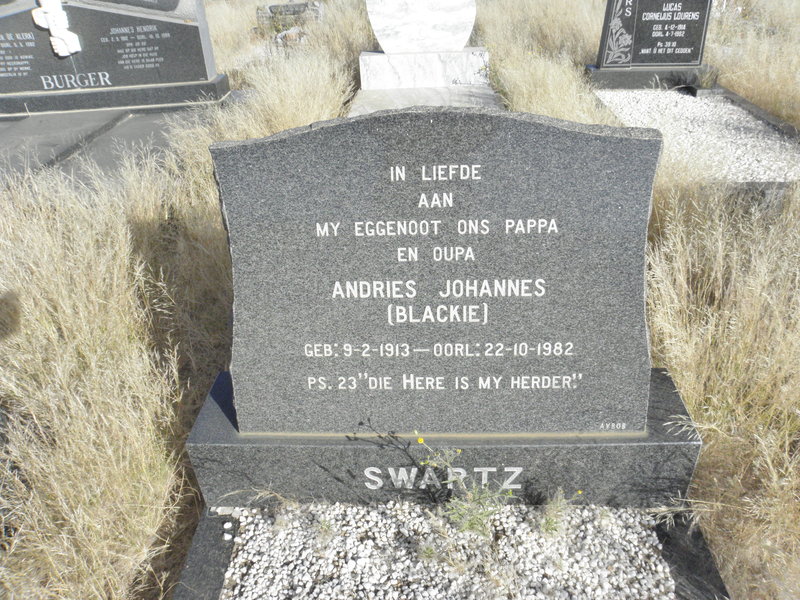 SWARTZ Andries Johannes 1913-1982