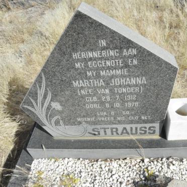 STRAUSS Martha Johanna nee VAN TONDER 1912-1978