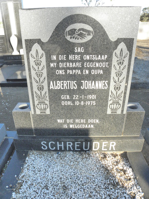 SCHREUDER Albertus Johannes 1901-1975